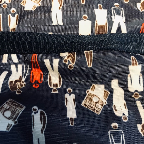 Lesportsac Large Navy Tote with Professions Print - Picture 9 of 10